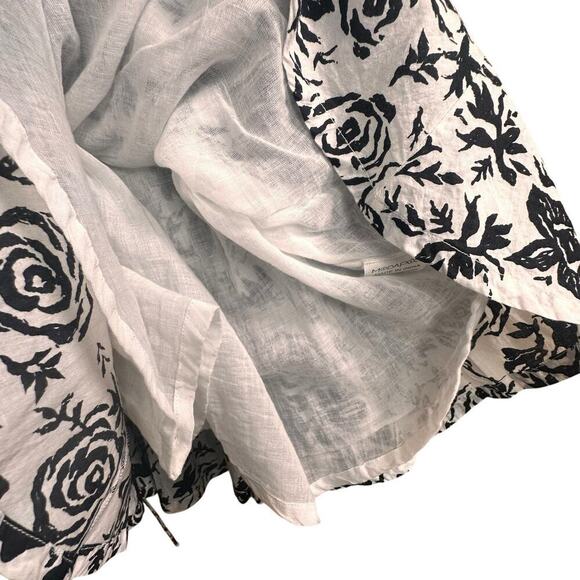 ModaPosa Womens XS Black White Floral Sleeveless Swing Dress Lace Up Back Lined - Picture 7 of 16